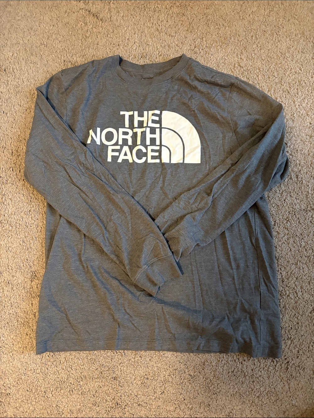 The North Face Long Sleeve Logo Shirt - Gray with White Logo